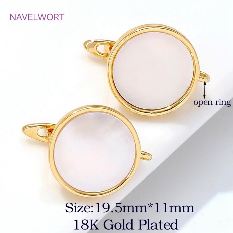 

18K Gold Plated Natural Shell Butterfly Earrings Clasps Hooks Brass Earwires Fasteners DIY Earring Jewelry Making Accessories 2 pieces