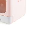Cat Litter Box Enclosed PP Odorless Foldable Anti Splashing with Scoop 2 Doors Cat Toilet for Pet Supplies Pink