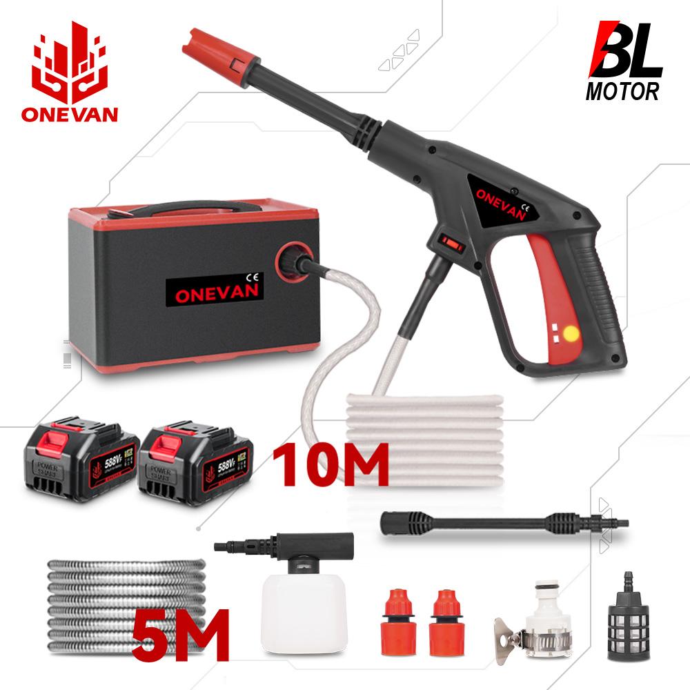 ONEVAN 220Bar Elektrisk Høytrykksspyler 2i1 Trådløs Bilvasker Sprøytepistol Hagerengjøringsverktøy For Makita 18V Batteripin
