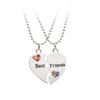 2Pcs Fashion Jewelry Best Friends Heart Letter Pendant Necklaces