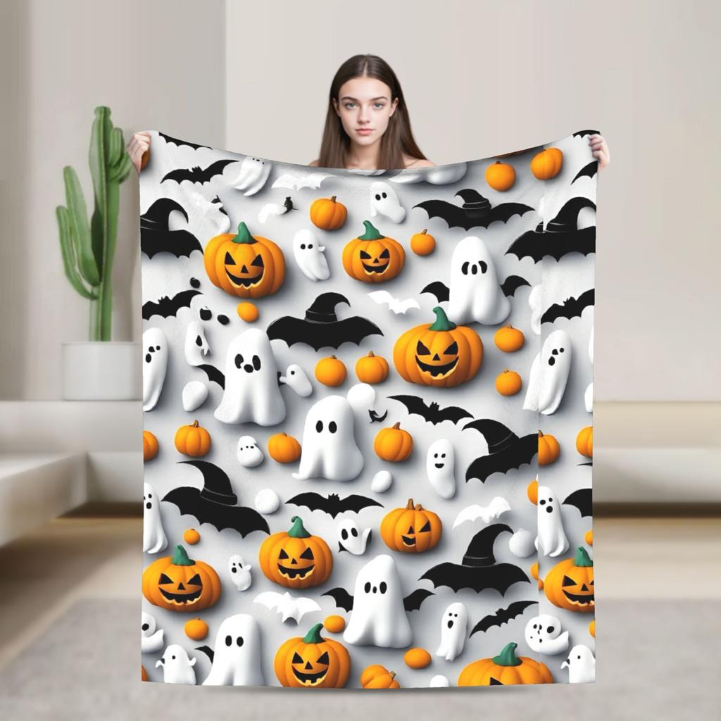 Soft BlanketsChildren Decorative Halloween Throw Blanket Flannel Bedspread For Couch Chair Sofa Bed Funny Sofa Bed Cover