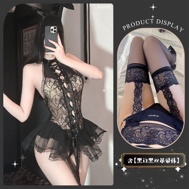 Bunny Girl Sex Clothes New Sexy Small Chest Uniform Temptation Pajamas Purple Passion Suit Purple