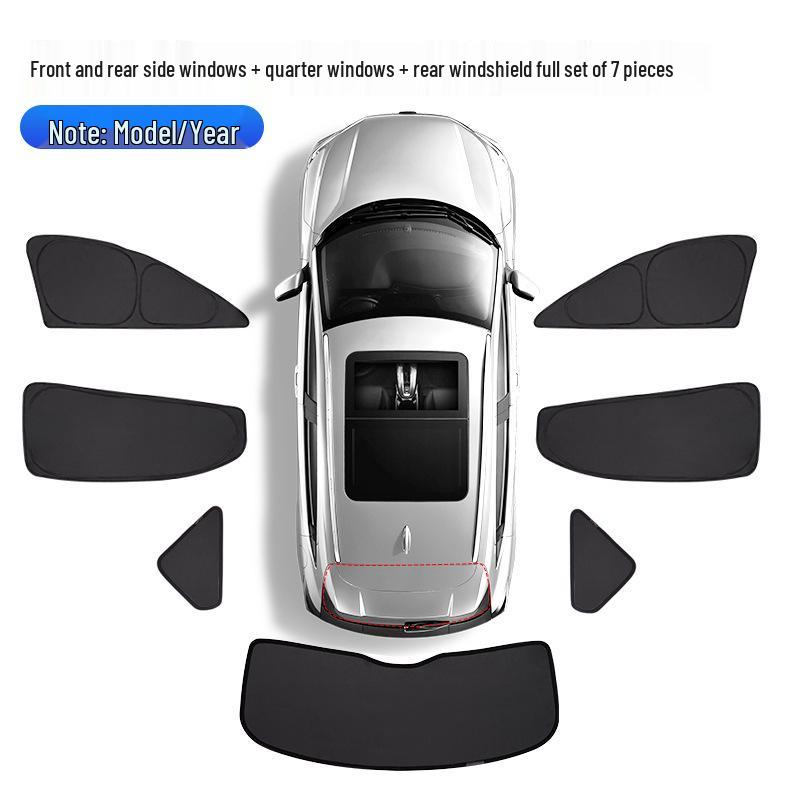 Opaque Car Sunshade Curtain: Side Window Privacy & Heat Insulation for Camping