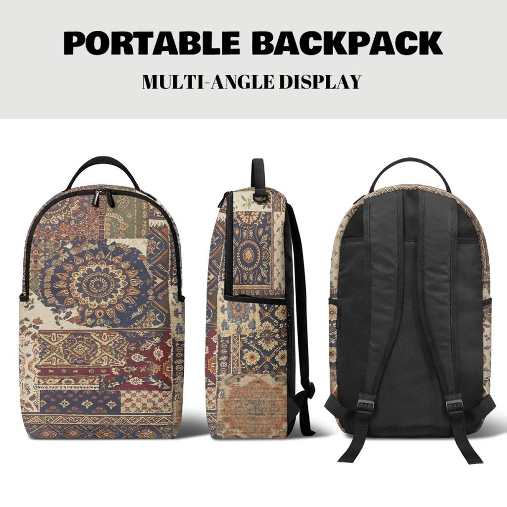 Internationale Station Pod-Muster Benutzerdefinierter Rucksack Retro Ethnischer Stil Mindestbestellung Reise-Erinnerungsbeutel