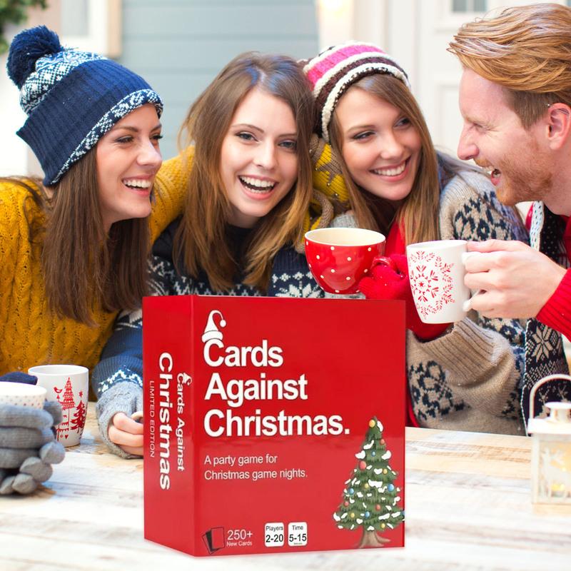 2025 NEW Cards Against Christmas Party Cards Game For Christmas Game Night 250 Red Cards Box Holiday Card Games Gifts for Adults