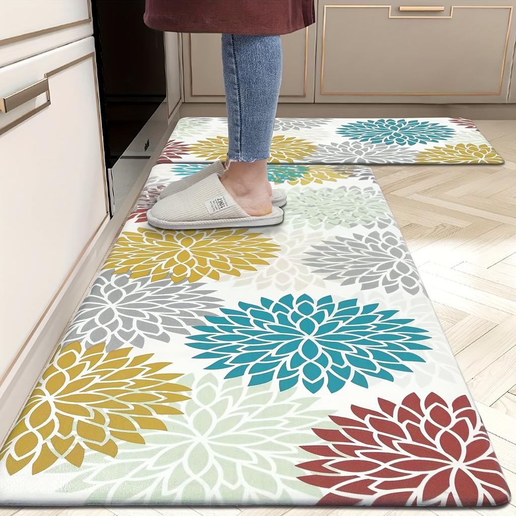 Two-Piece Kitchen Rug Sets Featuring Non-Slip Mats Designed for Comfort, Suitable for Use in Kitchens, Offices, Sinks, And Laundry Areas