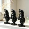 Black Obsidian Ornament Carving Crystals Bear l Polished Spiritual Meditation Fengshui Ornaments for Halloween