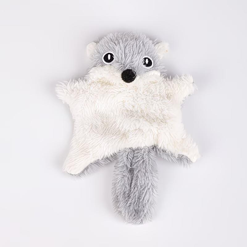 

1pc plush lying squirrel pet sound cat toy cat dog toy, squirrel dog toy, durable chewing toy cat teeth cleaning toy серый