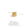Eetit Size 7.5 Stainless Steel Layered Wide Open Ring 18K Gold Color PVD Plated Geometric Charm Finger Fashion Jewelry Wholesale