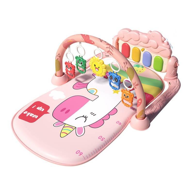 Infant Musical Piano Baby Gym Mat With Detachable Hanging Toys And Light-up Features