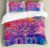 Chakra Color Geometry Yoga Duvet Cover Bed Bedding Set Double Home Textile Quilt Cover Pillowcases Bedroom Bedding Set No Sheet
