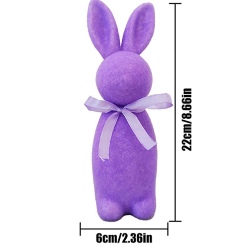 Velikonoční králíček s velurem Dekorace Roztomilý stojící velikonoční králík soška s motýlkem Jarní středový dekor na stůl Dekorace do školky a domova