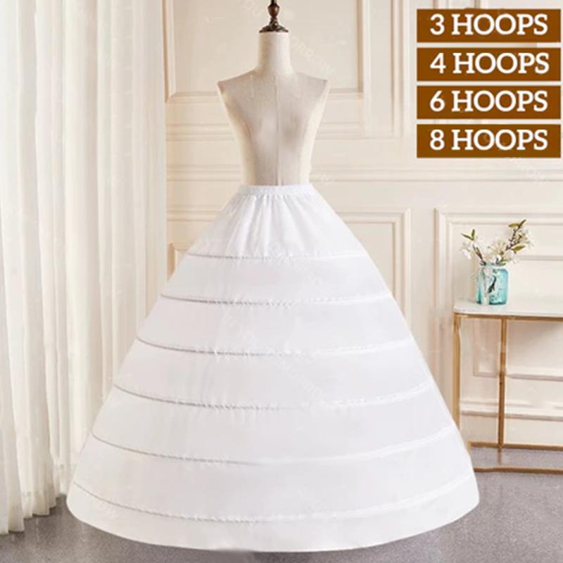 6-Reif-Unterrock für Brautkleider, langer Saum, Krinoline, Brautkleid-Unterwäsche für Erwachsene