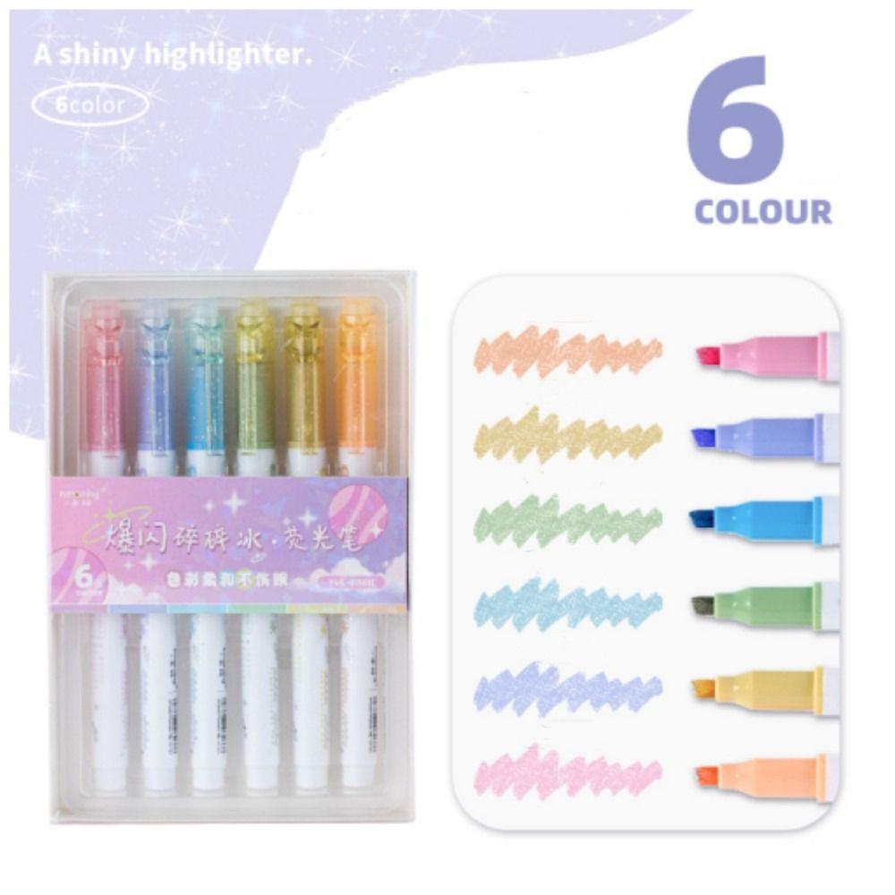 

Металлические маркеры, блестящие маркеры, ручка, 6 шт., гелевые ручки для офиса