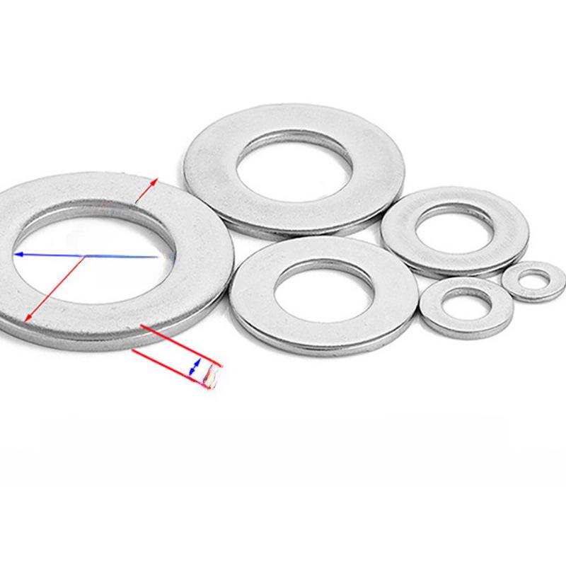 201 Stainless Steel Flat Washer for Screws - Sizes M2 To M12