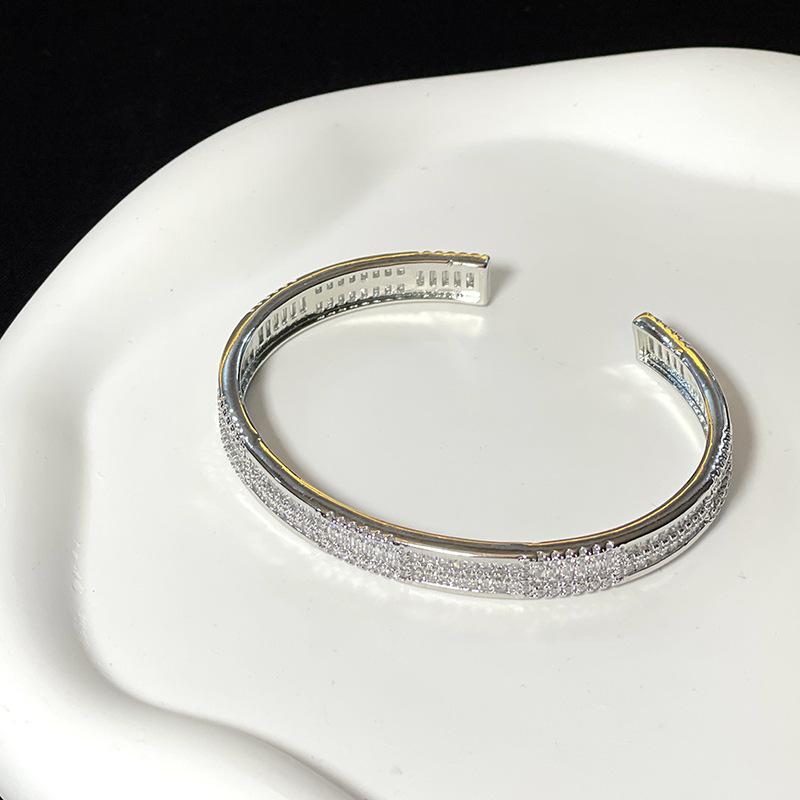 Light Luxury High-End Full Diamond Zircon Bracelet Niche Design Simple Fashion Luxury Temperament Jewelry