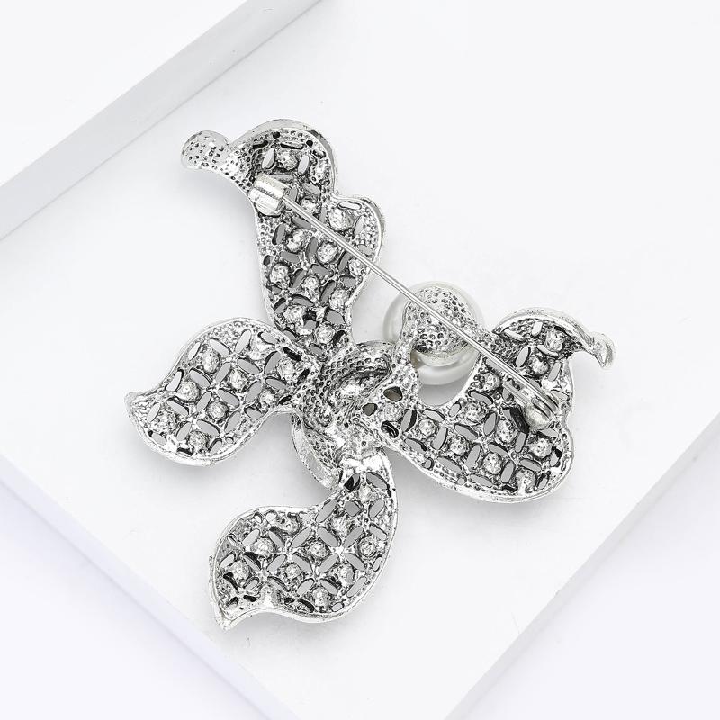 Vintage Strass Hohl Schleife Brosche Anstecknadel Für Damen Kleidung Mantel Accessoires Geschenke