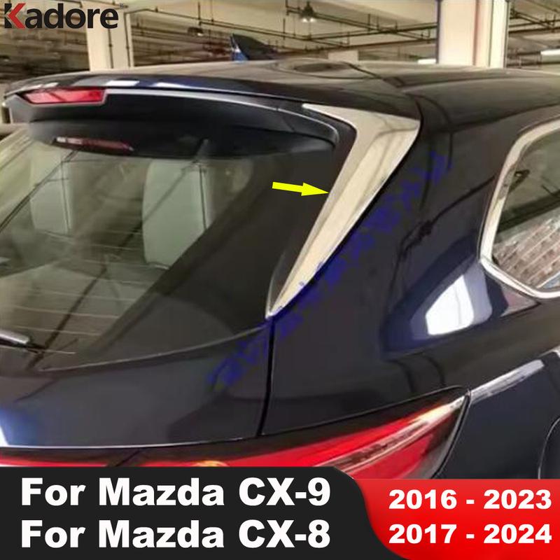 Декоративная накладка на заднее окно для Mazda CX9 CX-9 2016- CX8 CX-8 2017- 2024 Хромированные накладки на боковые крылья спойлера автомобиля Аксессуары
