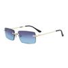 1Pc Men's Fashion Glasses New Metal Frameless Elegant Retro Versatile Trendy Suitable for Daily Use Vacation Outdoor Sun Protect