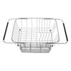  Kitchen Sink Dish Rack with Chopsticks Holder Stainless Steel Expandable Dish Drying Draining Basket 