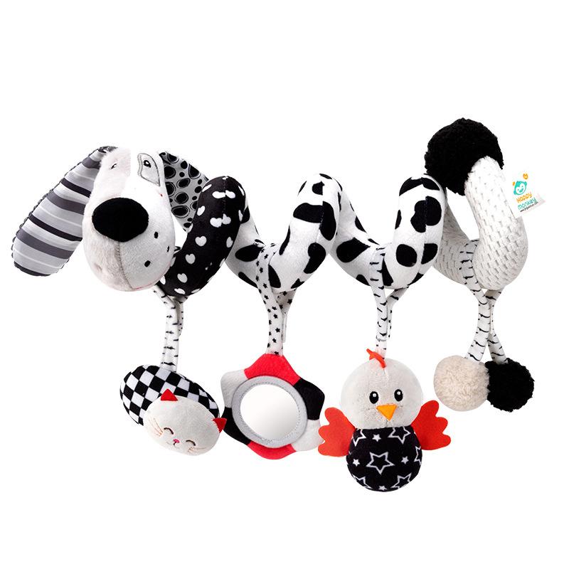 Baby Toy Stroller Spiral Activity Plush Hanging Rattle Toys Car Seat Toys Stroller Sensory Toy For 0 6 12 24 Months Newborn Gift