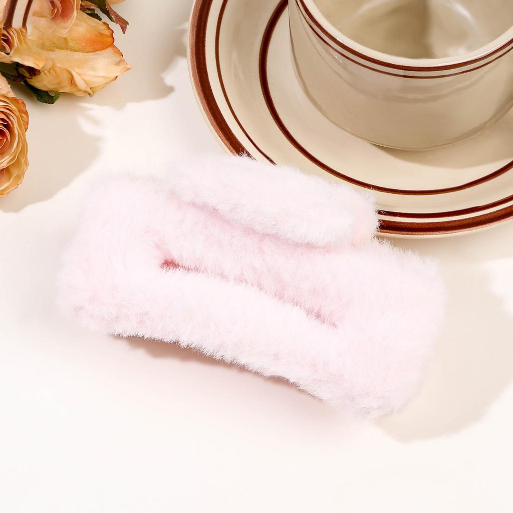 Furry Claw Clips Big Crab Hair Claw Girl Winter Ponytail Holder Large Imitation Plush Grab Cawl Clips For Women Hair Accessories
