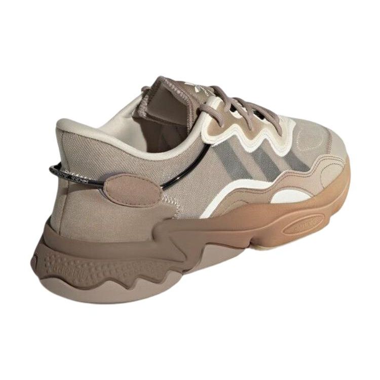 Adidas Originals Ozweego Retro Sports Non-Slip Durable Low-Top Lifestyle Casual Shoes Unisex Casual Shoes Brown Gray HQ6325