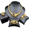 Dubai 24k Vergoldetes Schmuckset: Anhänger, Ohrringe, Armband, Ring - Ideal für indische & afrikanische Bräute