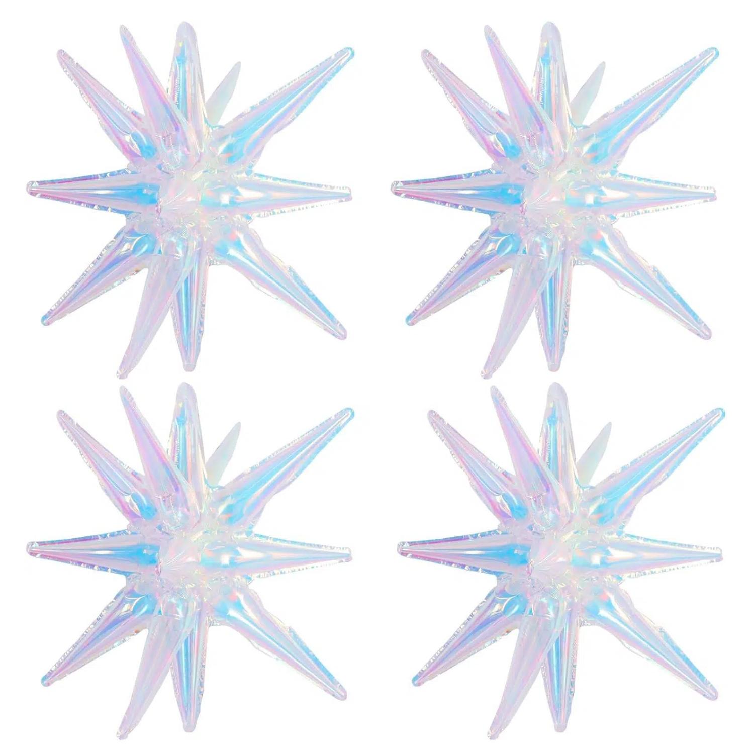 

22inch 4D Iridescent Explosion Star Mylar Balloons for New Year Birthday Wedding Baby Shower Anniversary Party Backdrop Other