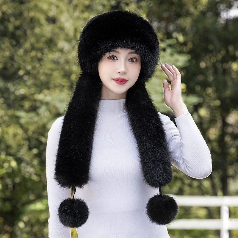 Winter New Warm Hat Scarf Integrated Thickened Cold-proof Windproof Neck Protection Cycling Headhat Fashionable Women's Hat