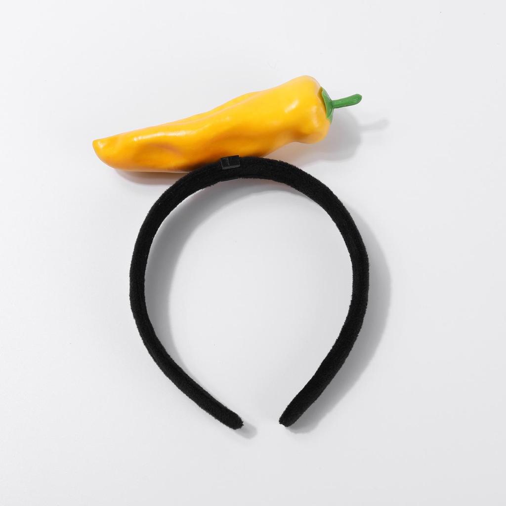 Creative 3D Vegetable Headbands: Carrot, Pepper, Eggplant, Green Vegetable Hair Accessories for Women