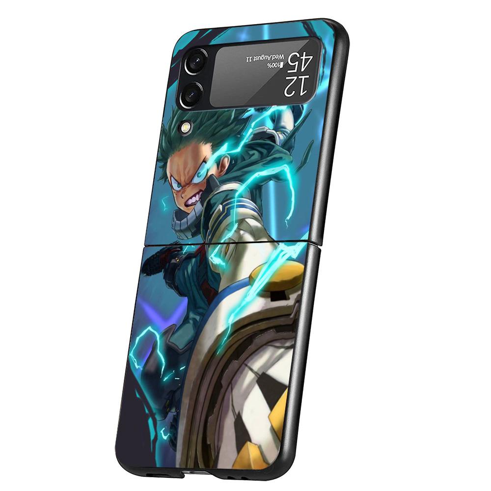 My Hero Izuku Deku Cover Phone Case For Samsung Galaxy Z Flip 7 6 5 4 3 5G Flip7 Flip6 Flip5 Flip4 Flip3 Black Fundas Shell Gala