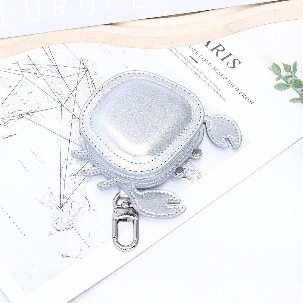 First Layer Cowhide Crab Pendant Keychain & Leather Coin Purse