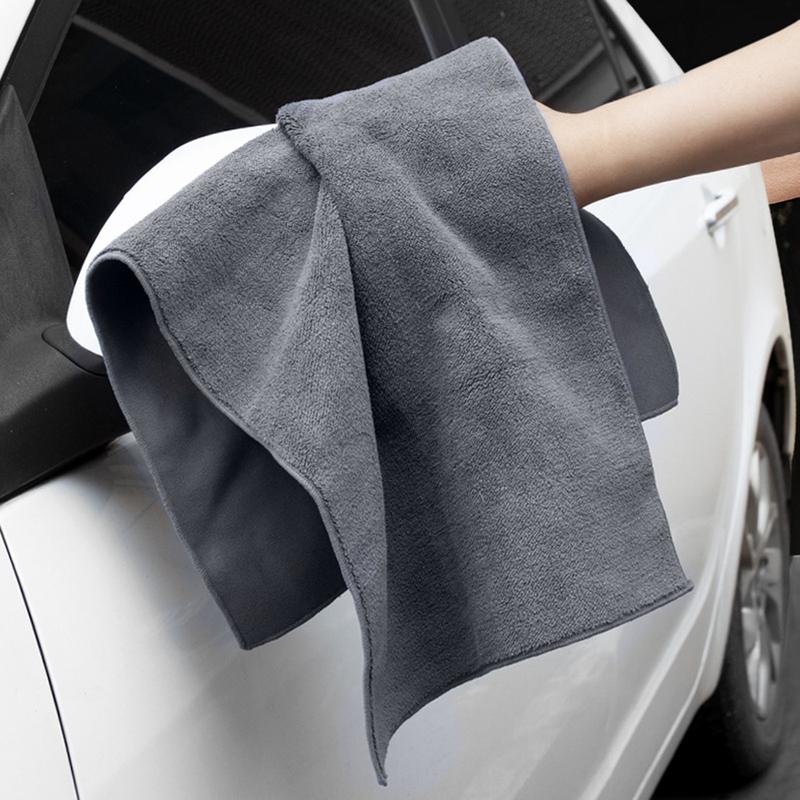 1Pc Gray Car Cleaning Double-Sided Velvet Towel Suede Car Towel,30*40cm Double-Sided Velvet Towel,Car Cleaning Tool Accessories