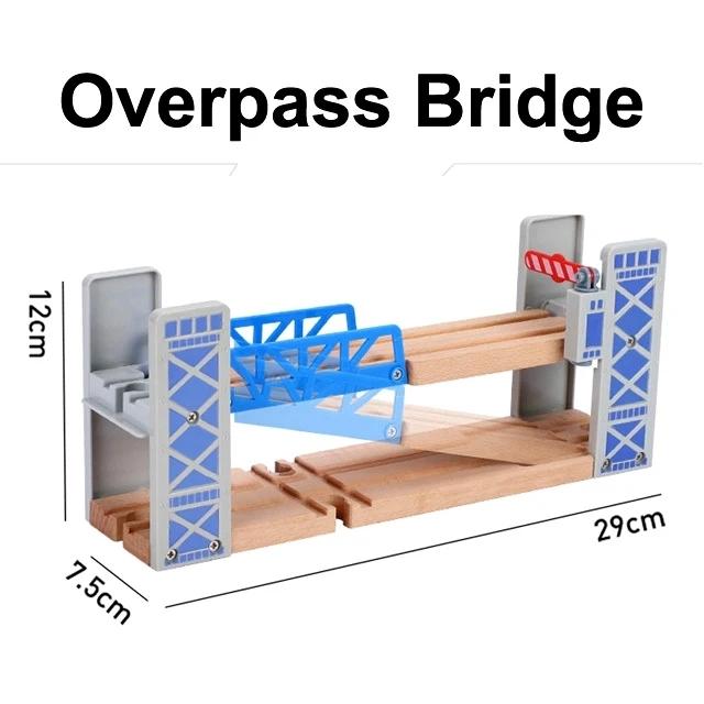 All kinds of Wooden Train Tracks Accessories Beech Wood Railway Tracks Wooden Bridge Tunnel fit for Wood Tracks Toys for Kids