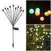Solar Lawn Light Sensitive Intelligent Light Control Bright Waterproof for Yard Garden 10 Head Colorful Light