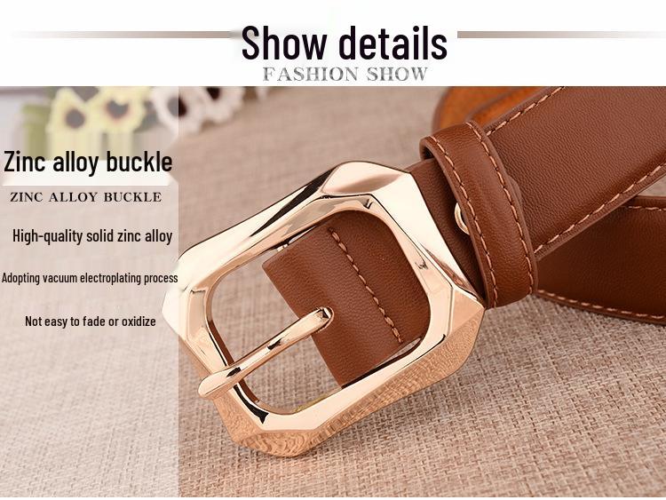 Women's Pin Buckle Leather Belt - New, Stylish & Versatile Korean Casual Cowhide Design