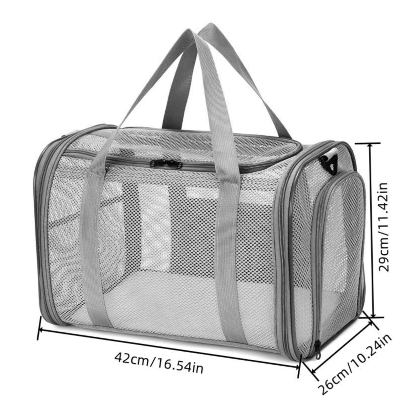 Foldable Cat Carrier Backpack, Portable Breathable Pet Travel Bag With Mesh Window For Small Cats