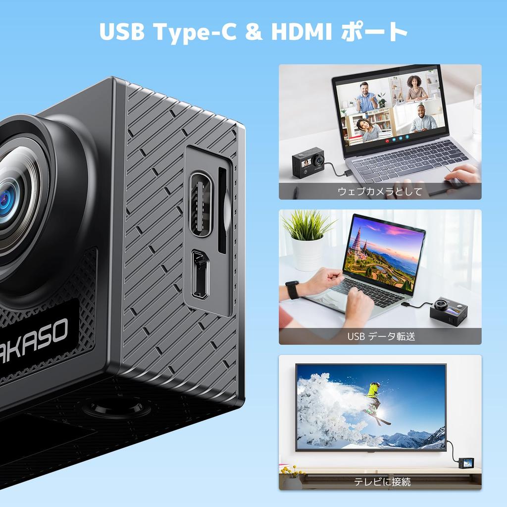 AKASO Brave4 Action Camera 4K30FPS Dual Screen EIS Image Stabilization 40M Waterproof Underwater Camera HDMI Output Action Cam Compact with Floating