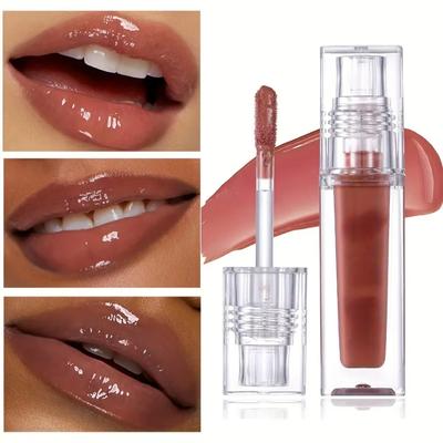 1Pc Hydrating Crystal Lip Oil Plumping Moisturizing Gloss with Tinted Shades for All Skin Types Women Cosmetics Makeup