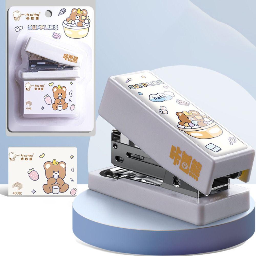 Stationery Cartoon Metal Stapler Set Metal Binding Tools New Mini Stapler