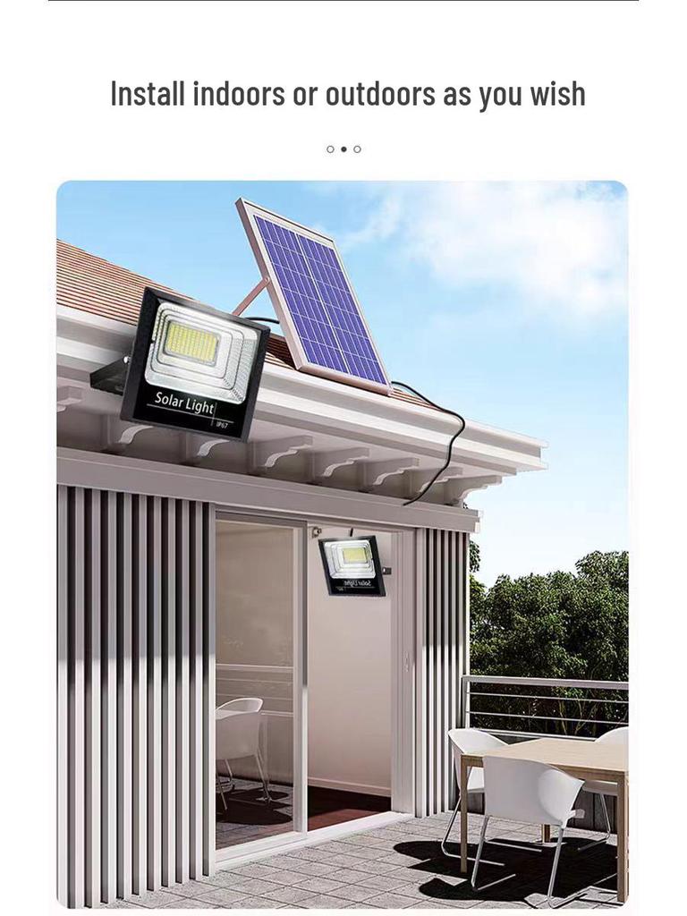 Wasserdichter Solar-Flutlichtstrahler für den Außenbereich - Automatischer Dämmerungssensor für Hof- und Straßenbeleuchtung