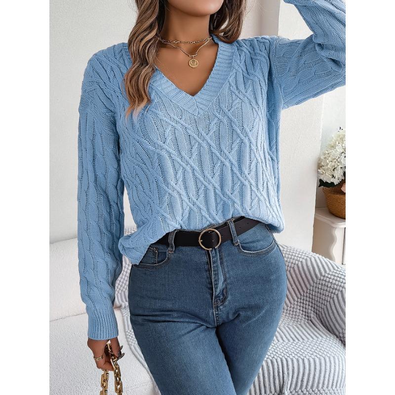 Lässiger Rollkragenpullover mit langen Ärmeln und einfarbigem Twist für Damen im Herbst und Winter