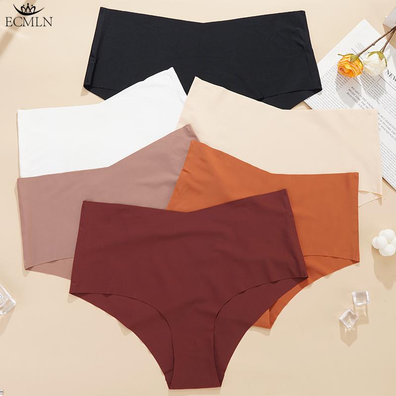 

Женские бесшовные трусики из ледяного шелка с высокой талией, эластичные трусы большого размера, женское нижнее белье M-XL