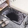 3D Optical Illusion Rug Welcome Entrance Mat Absorbent & Anti-Slip Foot Pads Vortex Illusion Floor Bottomless Hole Bathroom Mat