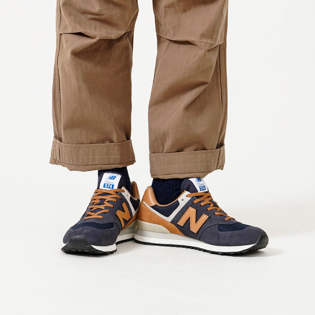 New Balance NB 574 V2 Retro Leather Low-Top Casual Running Shoes Unisex Sneaker Blue Brown ML574OT2