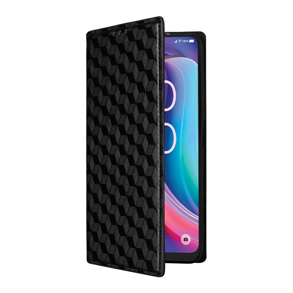 For TCL K33 5G/K32 5G Case Wallet Rhombus Imprinted Leather Phone Cover