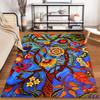 Colorful Tree of Life Pattern Carpet with Birds and Floral Design Suitable for Use As an Anti-slip for Living Room Bedroom Sofas