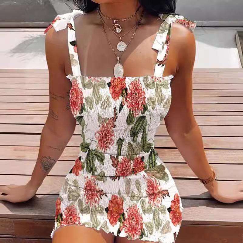 GMXIA Halter Print Line Neck Top Top Waist Sheath Dress for Women