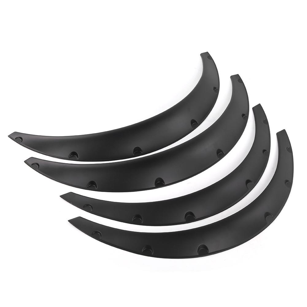 4pcs Flexible Fender Flares Wide Wheel Arches Splatter Guards Matte Black Universal Car Parts